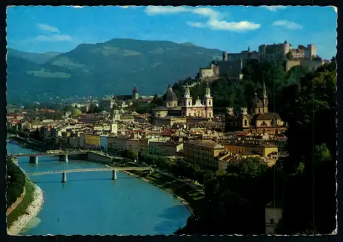 AK   Salzburg - Blick auf die Altstadt , Festung + Salzach ..... [ H422 ]