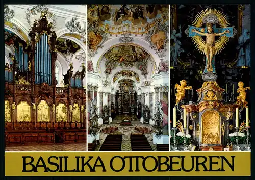 AK     Benediktinerabtei Ottobeuren - Basilika : Innansicht , Chorgestühl , Romanisches Kreuz ..... [ H437 ]