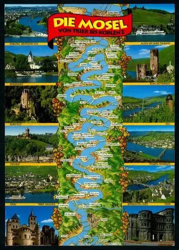 AK     die Mosel von Trier bis Koblenz ..... [ H491 ]