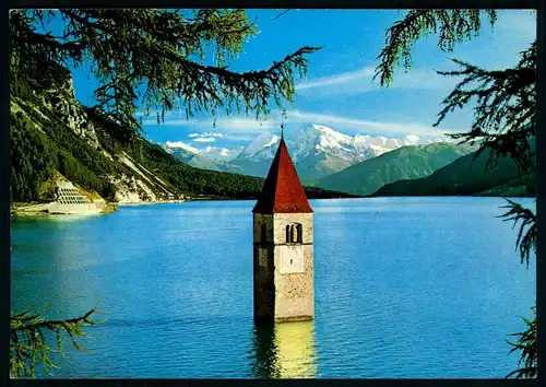 AK    Venosta Alta - Il Campanile della Curon allagata - Vinschgau - Turm des versunkenen Graun mit Ortler ..... [ H509 ]