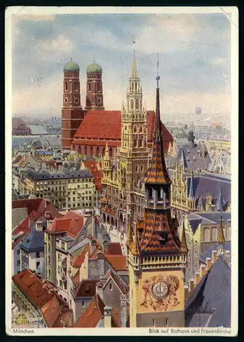 AK    München : Rathaus + Frauenkirche ..... [ H581 ]