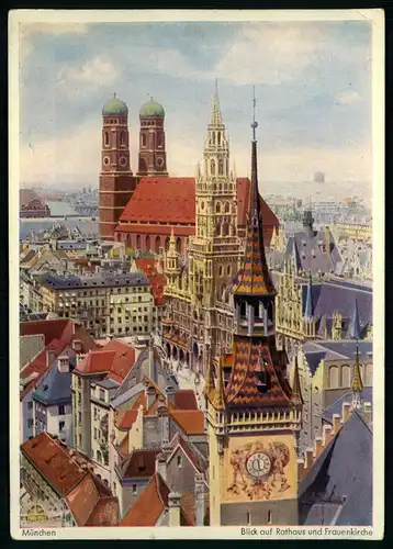 AK    München : Rathaus + Frauenkirche ..... [ H582 ]