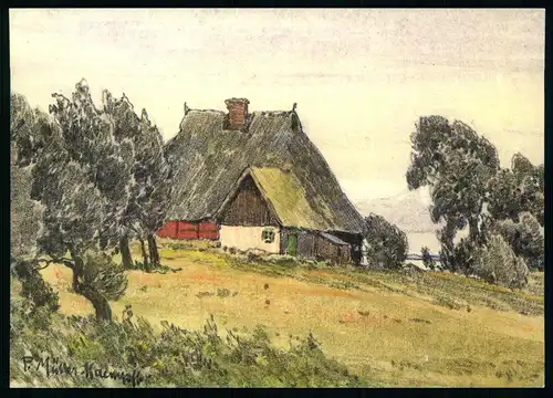 AK    Paul Müller - Kaemff - Bleistiftskizze , Koloriert : Sammlung Förderkreis Ahrenshoop e.V. ..... [ H655 ]