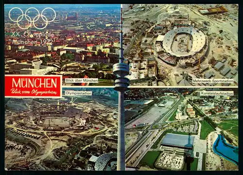 AK    XX. Olympiade München 1972 - Blick vom Olympiaturm ..... [ H702 ]