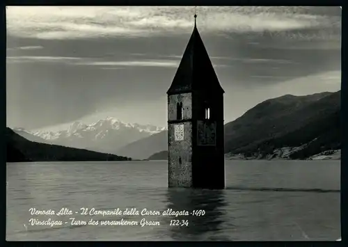 AK    Venosta Alta - Il Campanile della allagata / Vinschgau - Turm des versunkenen Graun ..... [ H718 ]