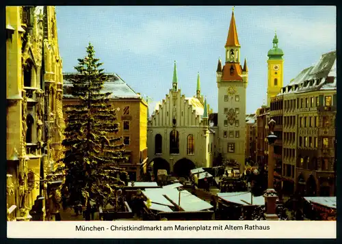 AK    München : Christkindlmarkt am Marienplatz mit Altem Rathaus ..... [ H755 ]