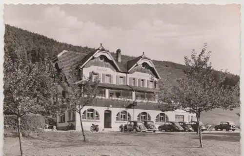 [Echtfotokarte schwarz/weiß] Luftkurort Enzklösterle, Gasthof und Pension Enztallust. 