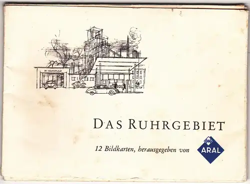 [Lithographie] ARAL – 12 Bildkarten „Das Ruhrgebiet“ ca. 1960. 