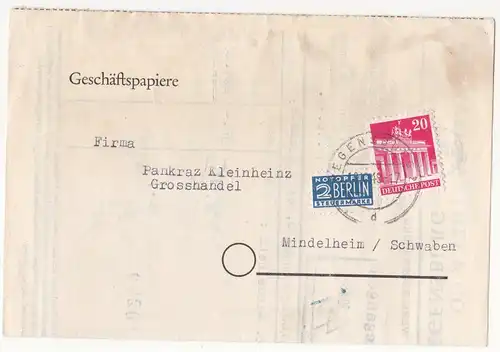 Bundesrep. Deutschland 1949 Nr 1 85 Brief A0021