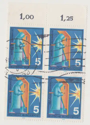 Bundesrep. Deutschland 1971 Nr 629 Eckstempel/Wellenstempel A4563