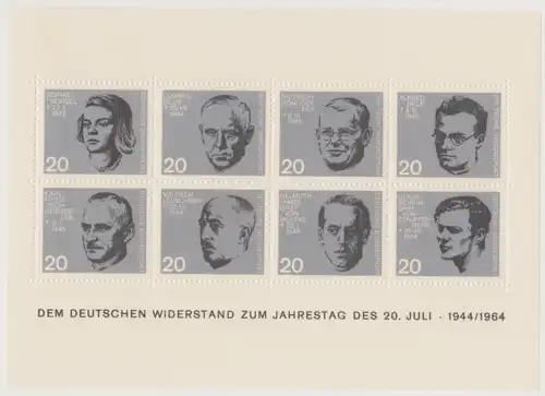 Bundesrep. Deutschland 1964 Nr 431 – 438; Block 3 Postfrisch / ** A4554