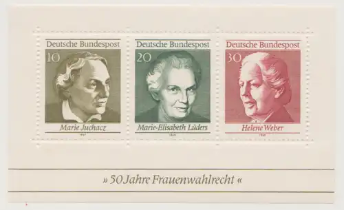 Bundesrep. Deutschland 1969 Nr 596 – 598; Block 5 Postfrisch / ** A4569
