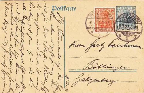 Deutsches Reich 1921 Nr 141 144 Brief A3153