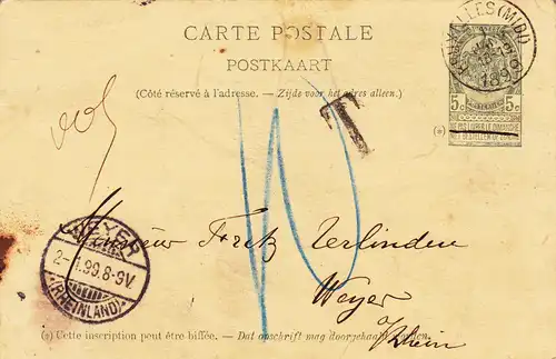 Belgien 1899 Brief A3163