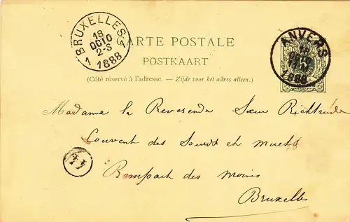 Belgien 1888 Brief A3166