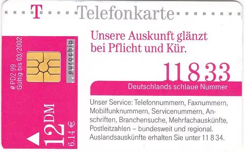 Telefonkarte PD 2 99 1999