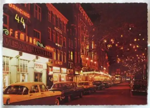 [Echtfotokarte farbig] AK - Autos / Luxuslimousinen, Rotlichtviertel Amsterdam, 1965 - Mängel!