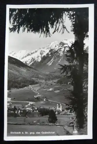 AK von Steinach, TIROL nach Hummelstadt (Lewin), Krs. GLATZ - gel. im DR, 1939