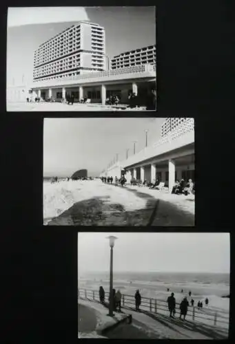 Westerland im WINTER - Kurpromenade / Strand / Schnee - 3 HEROLD Fotos, 1970