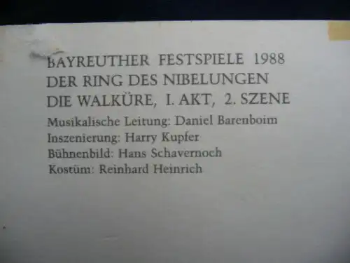 Wagner - Ring: WALKÜRE I, 2 - Bayreuth 1988 - Barenboim / Kupfer - Rauh, W 88/1