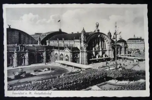 FRANKFURT a. M. - Hauptbahnhof mit Straßenbahn, 1950