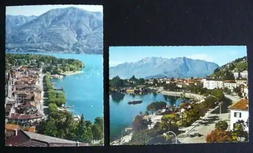 ASCONA / LOCARNO - Hafen Panorama, Lago Maggiore, 2 AK (Pancaldi)