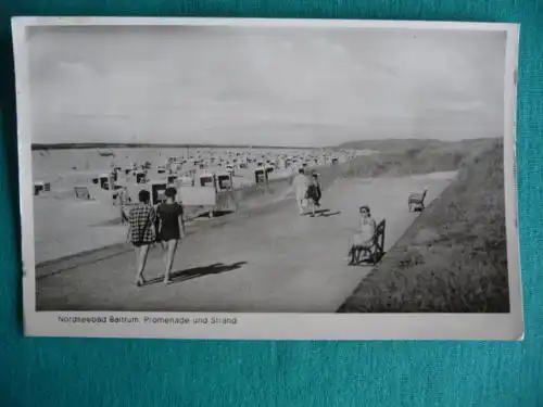 BALTRUM, Strand u. Promenade - Agfa Original-Foto - AK, 1954