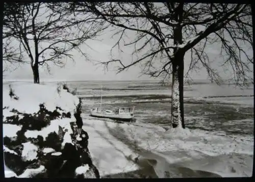 Insel SYLT: Kutter im Eis - Engel, 102 - Agfa Echtfoto-AK, s-w