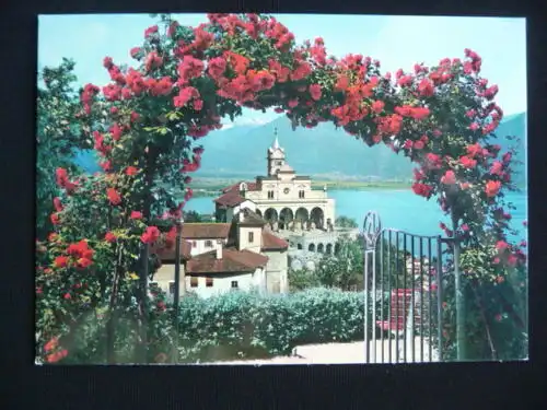 Madonna del Sasso - Orselina, Tessin - Wallfahrts-Kirche/Pilger/Rosen - AK, 1970