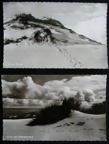 DÜNEN am Meer / Meeresstrand - 2 AK, schwarz-weiß - 1962