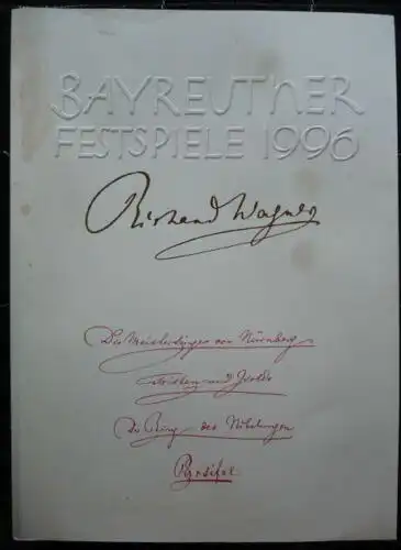 Festspielbuch 1996 - Wagner, Meistersinger / Oper, Bayreuth - MÄNGEL!