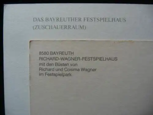 Festspielhaus Bayreuth, buten un binnen - Richard u. Cosima Wagner - 2 AK