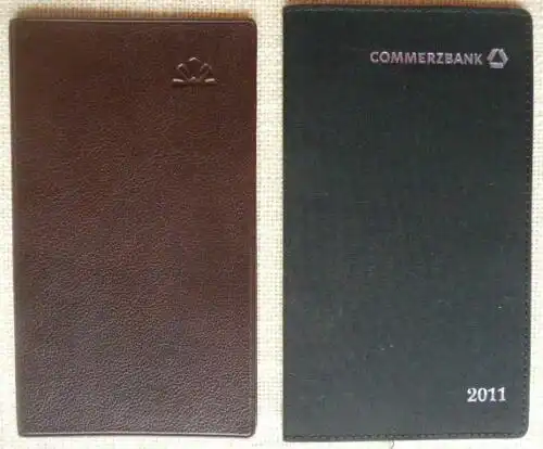 COMMERZBANK - 2 HÜLLEN für Taschenkalender, Logo alt und aktuell - LEER!