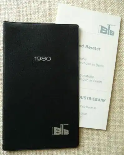 Berliner Industrie-Bank / Weberbank / Landesbank Berlin - Hülle für Taschenkalender 1980 - LEER