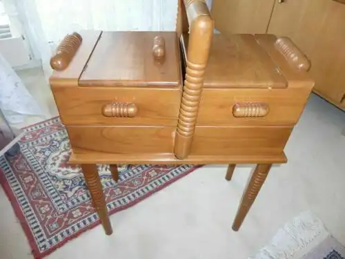 DDR Nähkasten Holz alt Grif Nähkästchen Retro Vintage komplett gefüllt + Nähzeug