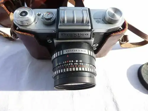 Praktica FX2 Kamera Meyer Optik 2,8/29 Objektiv Fotoapparat + Etui Hülle + Extra