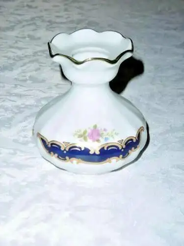 VASE Porzellan Deko Blumenvase Dekoration Wunsiedel Bavaria weiß mit Kobalt