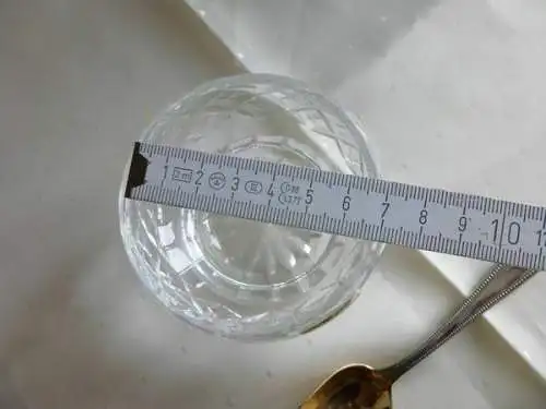 Zuckerdose Kristallglas geschliffen +Löffel Parad Kristall Ungarn