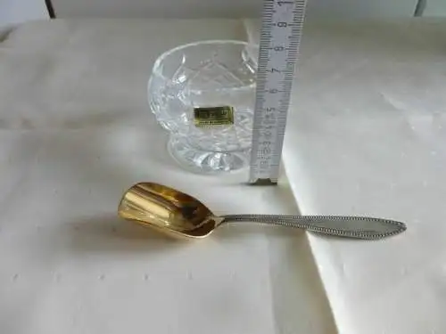 Zuckerdose Kristallglas geschliffen +Löffel Parad Kristall Ungarn