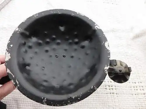 DDR Kerzenleuchter Metall Schmiedekunst 4 Arme schwarz + Kerzen