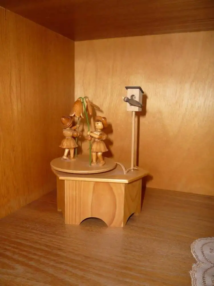 Spieluhr Reuge Swiss Blumenwalzer Holz Volkskunst Erzgebirge 1