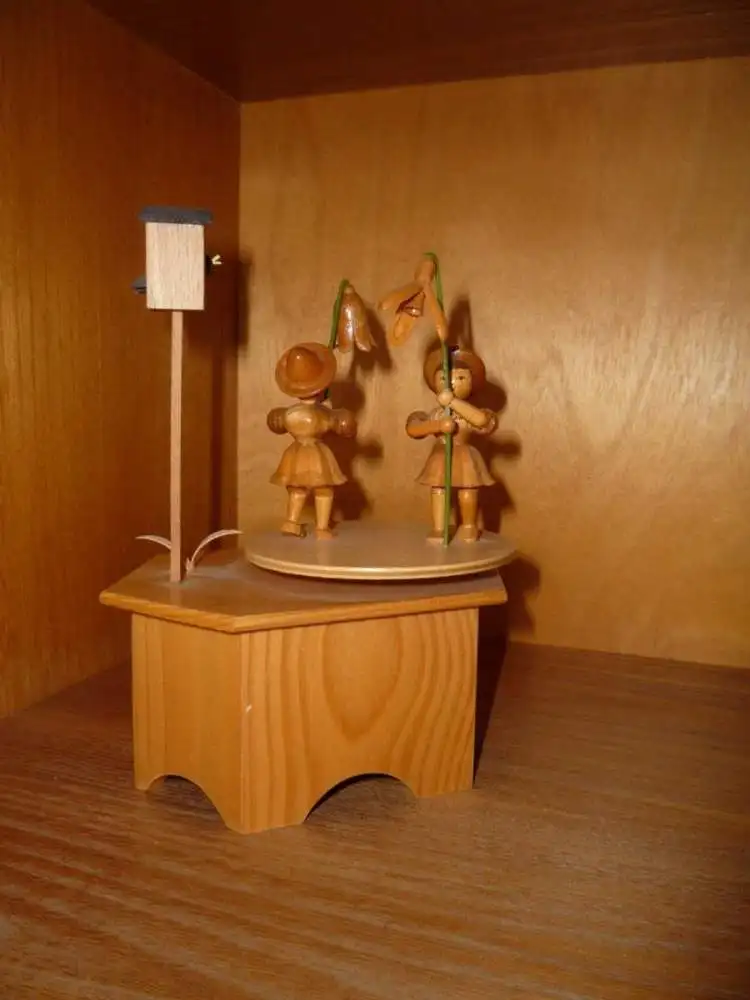 Spieluhr Reuge Swiss Blumenwalzer Holz Volkskunst Erzgebirge 2