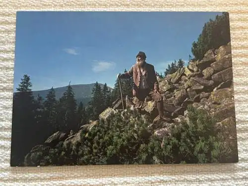 [Echtfotokarte farbig] Krakonošuv Pozdrav
Gruss von Rübezahl
Greetingsfrom Krakonos. 