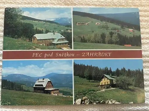 [Echtfotokarte farbig] PEC pod Znezkou - Zahrádky,  
Krkonose, Riesengebirge. 