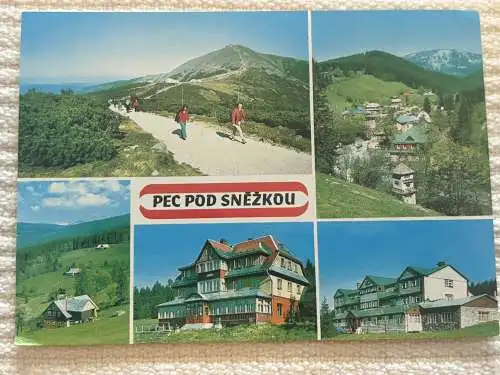 [Echtfotokarte farbig] PEC pod Znezkou - 
Zentrum des östlichen Riesengebirges,
East Giant Mountain Resort. 