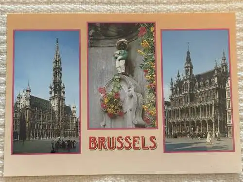 [Echtfotokarte farbig] Brussels - Brüssel - Grote Markt, Grand Palace, Rathaus. 