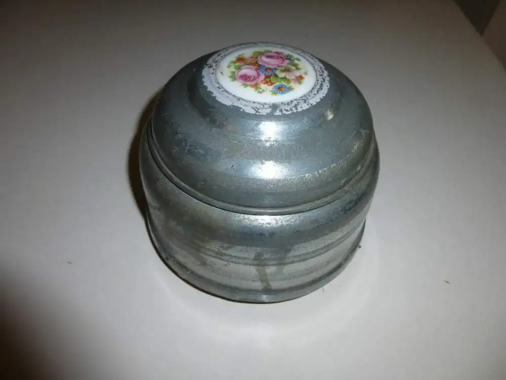 Antike Spieluhr & Puderdose Blech vermutlich Schweiz um 1900 - Vintage 1