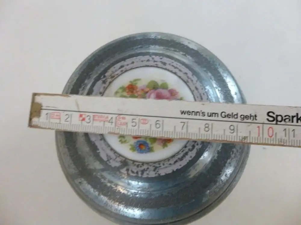 Antike Spieluhr & Puderdose Blech vermutlich Schweiz um 1900 - Vintage 11