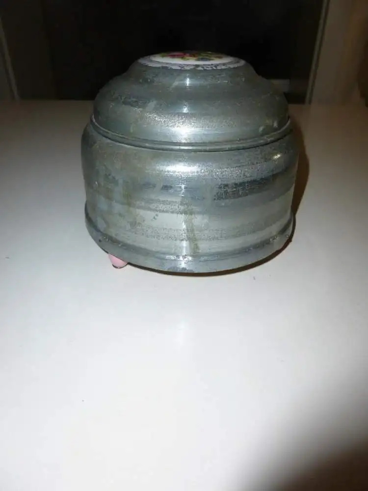 Antike Spieluhr & Puderdose Blech vermutlich Schweiz um 1900 - Vintage 4