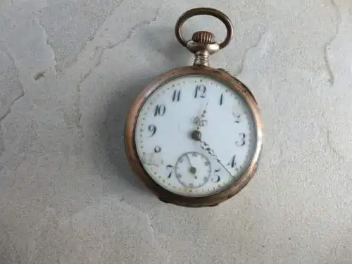Antike Taschenuhr - 800er Silber - GALONNE - Remontoir Cylindre 10 Rubis defekt
